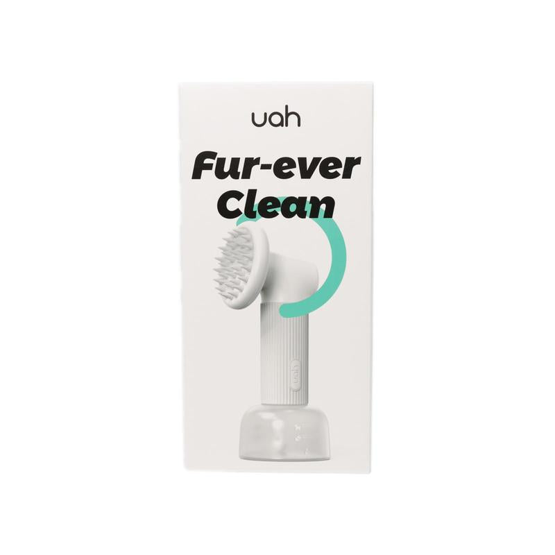 Uahpet Auto-Foaming Dog Bath Brush, No Pre-Wetting Dog Shampoo Brush with Soap Dispenser, a Button Lather up Bath Brush for Dogs Cats, Wireless Pet Bath Brush Scrubber Suds up Dense Foam Quickly